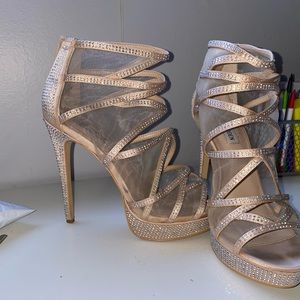 Pink Steve Madden heels with rhinestones